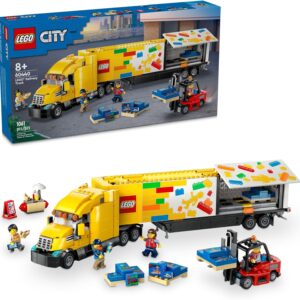 LEGO City Yellow Delivery Truck Toy - Semi Truck Building Toy for Boys & Girls, Ages 8+ Years - Gift for Christmas - Pretend Play W/ 3 Minifigures - 60440