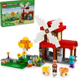 LEGO Minecraft The Windmill Farm Building Toys - Minecraft Toys for Kids, Boys & Girls, Ages 8+ - 3 Minifigures Included - Birthday Gift for Fans of Videogame - 21262
