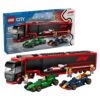 LEGO City F1 Truck with RB20 & AMR24 F1 Car Toys - Model Car Building Toy Set for Kids, Boys and Girls, Ages 8+ - F1 Collectible for Fans - Gift Idea for Birthdays - 60445