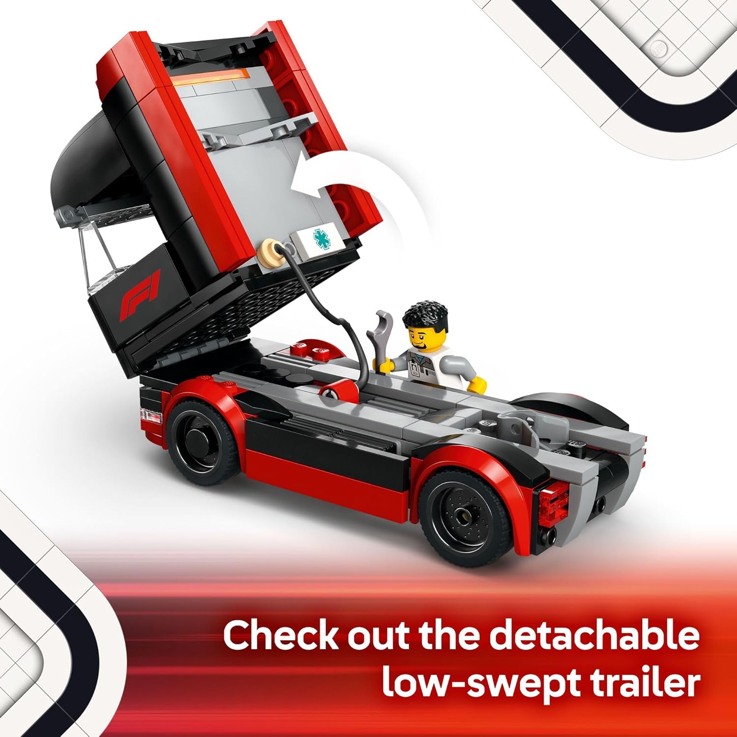 LEGO City F1 Truck with RB20 & AMR24 F1 Car Toys - Model Car Building Toy Set for Kids, Boys and Girls, Ages 8+ - F1 Collectible for Fans - Gift Idea for Birthdays - 60445 - Image 5