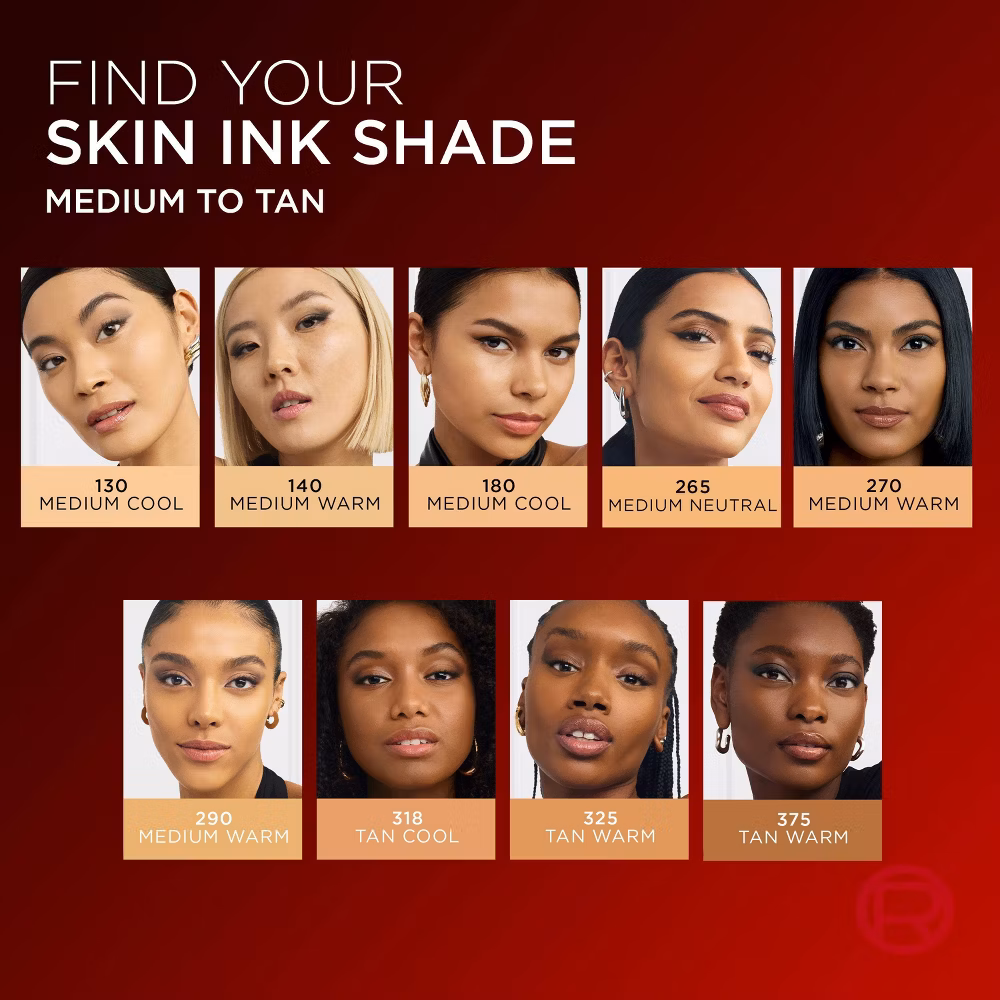 L'Oreal Paris Infallible Skin Ink Matte 2-in-1 Foundation and Concealer - 0.5 fl oz - 180 Medium Cool - Image 10