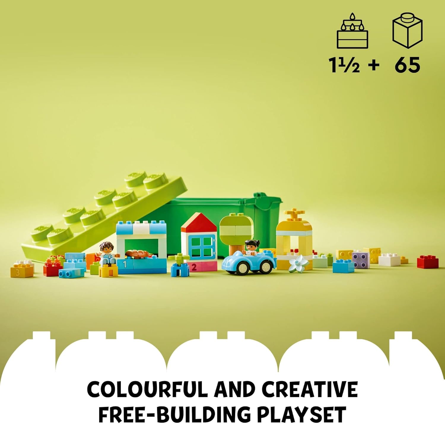 LEGO DUPLO Classic Brick Box Building Blocks - Stacking Toys for Toddlers, Ages 1.5+ Years - Learning & Educational Toys for Preschool - Develop Fine Motor Skills - Gift for Birthdays - 10913 - Image 4