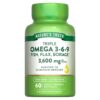 Nature's Truth Triple Omega 3-6-9 Softgels | 3600mg | 60 Count | Fish, Flax, Borage Oils | Non-GMO & Gluten Free Supplement