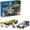 LEGO City Police Car and Muscle Car Chase, Emergency Vehicle Toy for Boys and Girls, Fun Gift for Kids Ages 6+ who Love Pretend Play Toys, Police Toy with Officer and Crook Minifigures, 60415